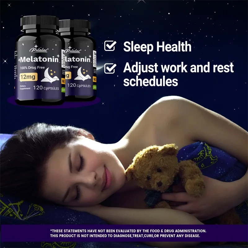 Melatonin 12mg - Relieves Anxiety and Stress, Helps with Deep Sleep, Helps Reduce Insomnia and Trouble Falling Asleep, Non-GMO view 4