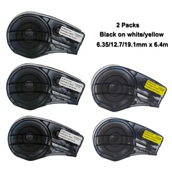 2Pcs M21-500-595 M21-750-595 Vinyl Label Tape For Brady BMP21-PLUS Lab Printer,Mk1000/2000,Mk1100/2100 Handheld Label Printer
