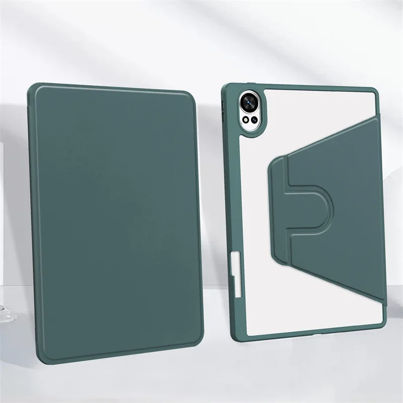 For OPPO Pad 2 11.61inch Case with Pen Holder 360 Rotating Acrylic Clear Hard Tablet Coque Case