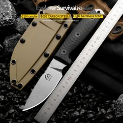 HUANGFU High Quality 1095 Carbon Steel Fixed Blade Outdoor Knife for Survival and Hunting - Men's Perfect Gift