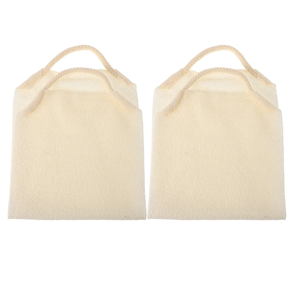 

2Pcs Stretchable Exfoliating Back Shower Scrubber Towel Body Washcloth Deep Clean Feet Legs Bath Accessories Light Grey