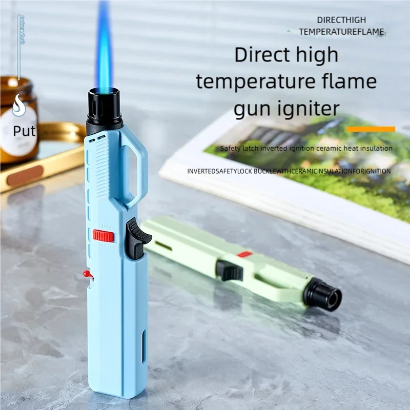 

Direct High Temperature Ignition Gun Spray Gun Igniter Windproof Direct Blue Flame Inflatable Lighter Multi Color