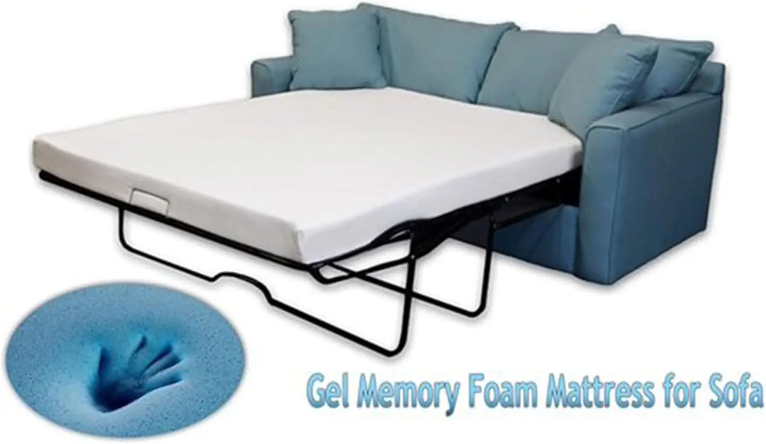 Cool Gel Memory Foam colchão, sofás conversíveis e sofás-cama, 4"