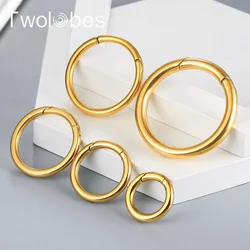 Twolobes 2PCS Fashion 316 Stainless Steel Ring Ear Weights Plugs Ear Hangers Tunnels Stretcher Women Piercing Body Jewelry