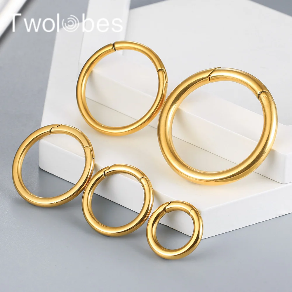 Twolobes 2 sztuk moda 316 pierścień ze stali nierdzewnej obciążniki do uszu zatyczki wieszaki na uszy tunele nosze kobiety Piercing biżuteria do ciała