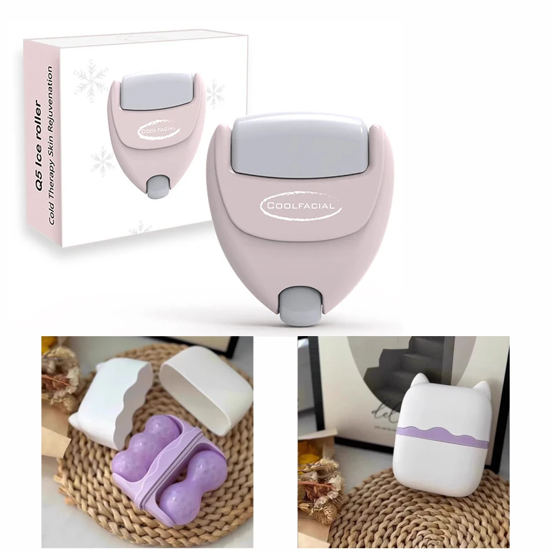 

New 2-in-1 Heart-shaped Face Ice Roller Massager Ice Pack Eye Facial Massage Care