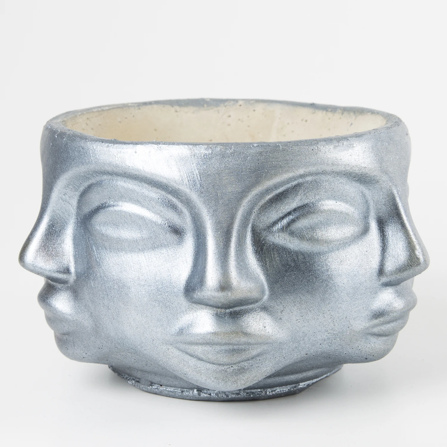 Sonseasons – pot de fleurs en béton gris foncé, multi-faces, 17x12 Cm, 1,5 Lt