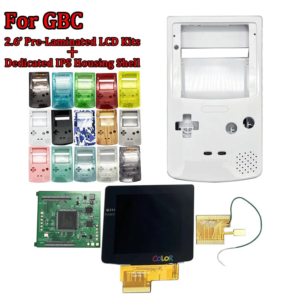 

2.6inch Dot-to-Dot Pre-Laminated LCD Screen Backlight Kits For GameBoy Color GBC IPS Display LCD With Dedicated IPS Shell Kits