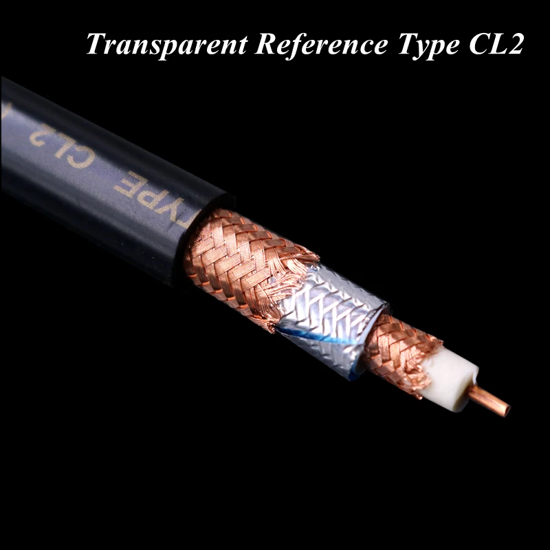 Hi-end TRANSPARENT TYPE CL2 OFC OCC copper Shield audiophile grade 75 ohm RCA  Audio 10.5m HiFi Coaxial Cable Line Wire