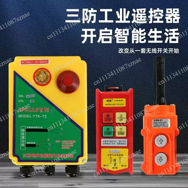 Industrial-Grade 380V Hoist Winch and Small Crane, 220V Chain Electric Hoist with Wireless Remote Control for Overhead Lifting