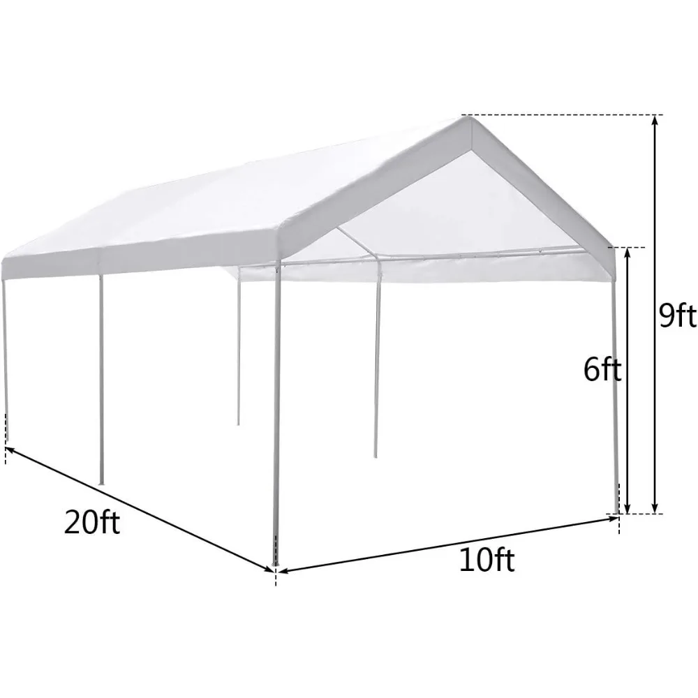 Imagem -05 - Garagem de Carport 10 x 20 Dossel Portátil Resistente para Carro Porta-carport Multiuso Resistente à Água