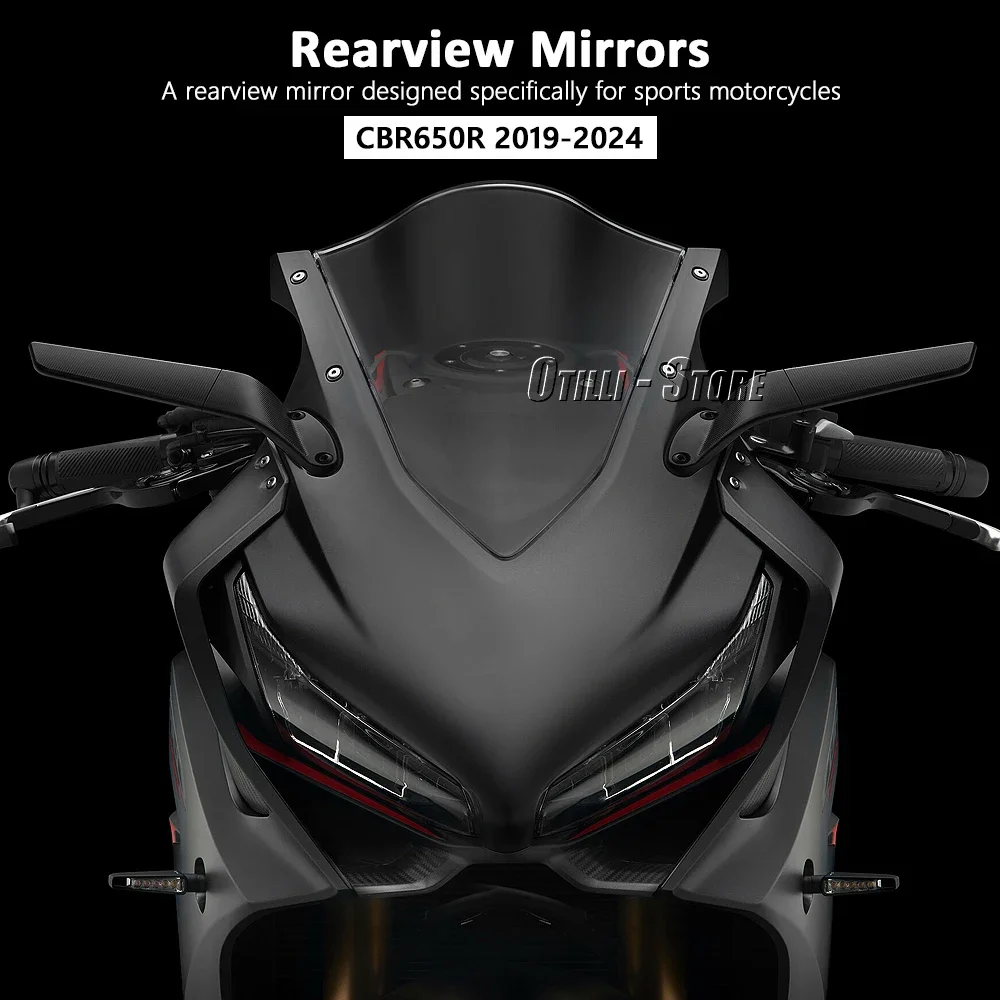 CNC Aluminum Motorcycle Rear View Mirrors Blue Anti-glare Mirror For Honda CBR650R CBR 650 R cbr650r CBR 650R 2019 - 2024