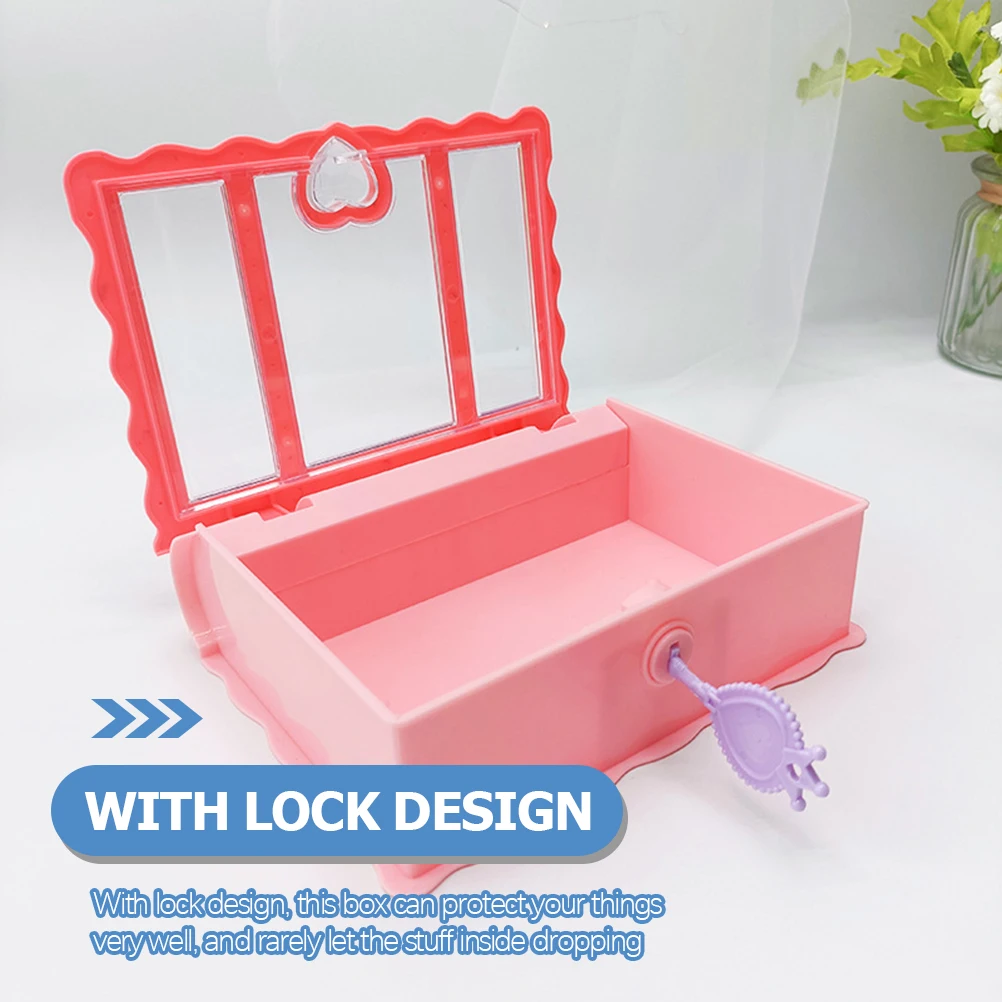 

3Pcs Storage Box Creative Compact Boxes Lock Design Pretty C Protect Gift Stationery Holder