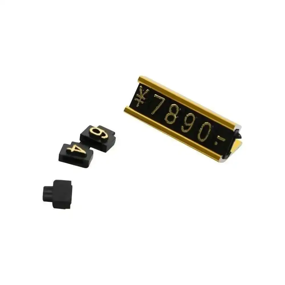 Retail Jewelry Desk Top Mini Adjustable Plastic Price Counter Stand Data Strip Yen Currency Symbol Pricing Tags Cube Display - Detail 1