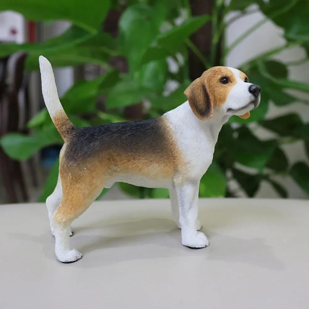 JJM Hunting Dog Beagle canine Pet Figure Animal Collector Toy Car Decoration modello in resina educativo per bambini adulti