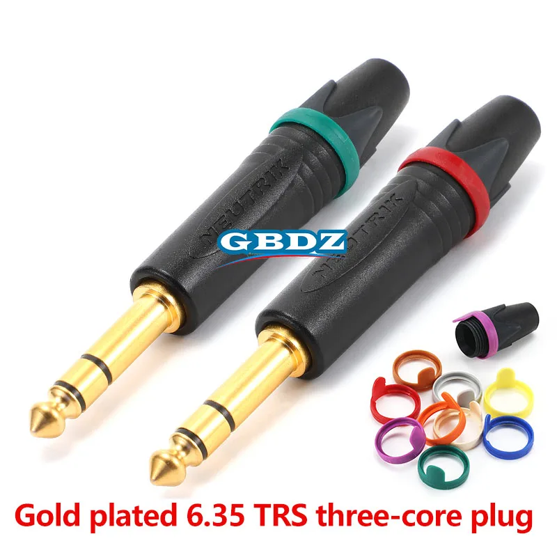 

NP2X NP3X-B Large 2 / 3 Pole Straight Insertion Audio 6.35mm Stereo TRS Plug Gold/Silver Plated And NP3X-B Color Ring Series