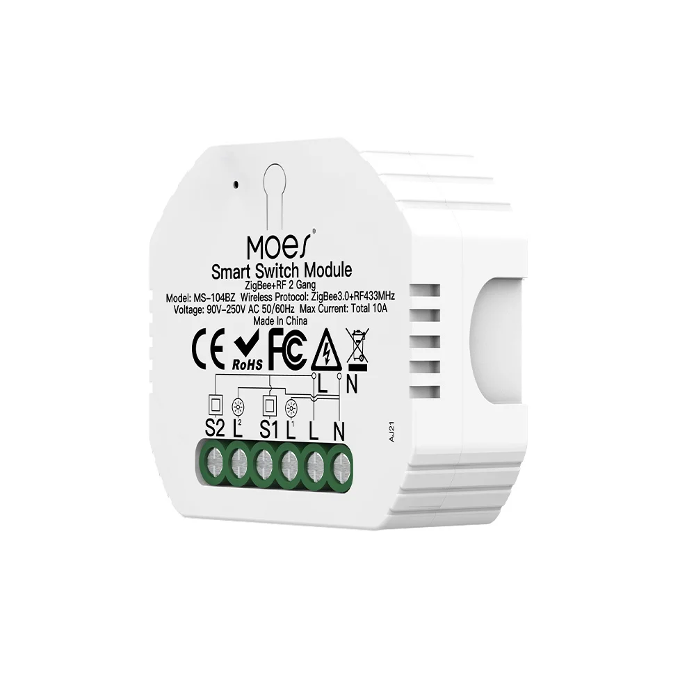 Mini DIY Zigbee 3.0 Z Wave Smart Light Switch 2-way 1/2-way Module, Smart Life/Tuya Wireless Remote Control, Support Alexa