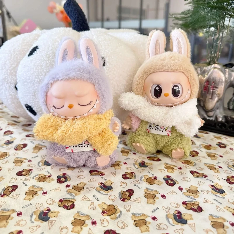 Para labubu poppenkleertjes 17cm labubu poppenkleertjes acessórios de roupa para coreia labubu idol v1 v2 rok trui kleding presente