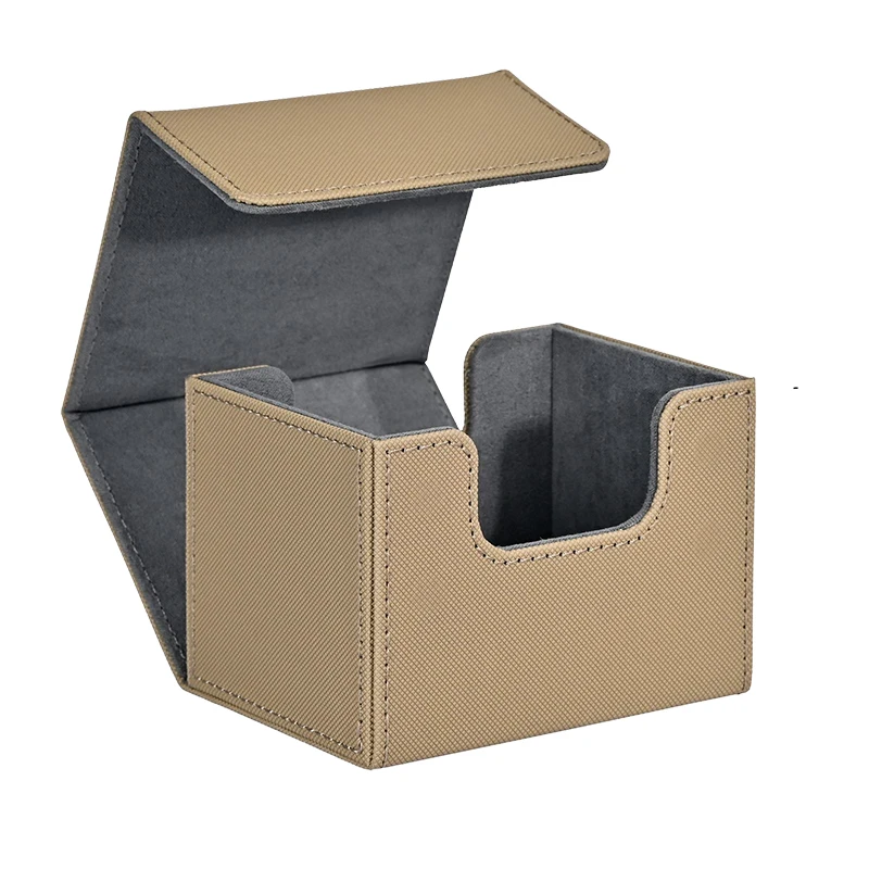 Card Deck Box, kaartopbergdoos past op 100 kaarten met enkele mouwen, PU-leer sterke magneet Card Deck Case voor TCG-kaarten