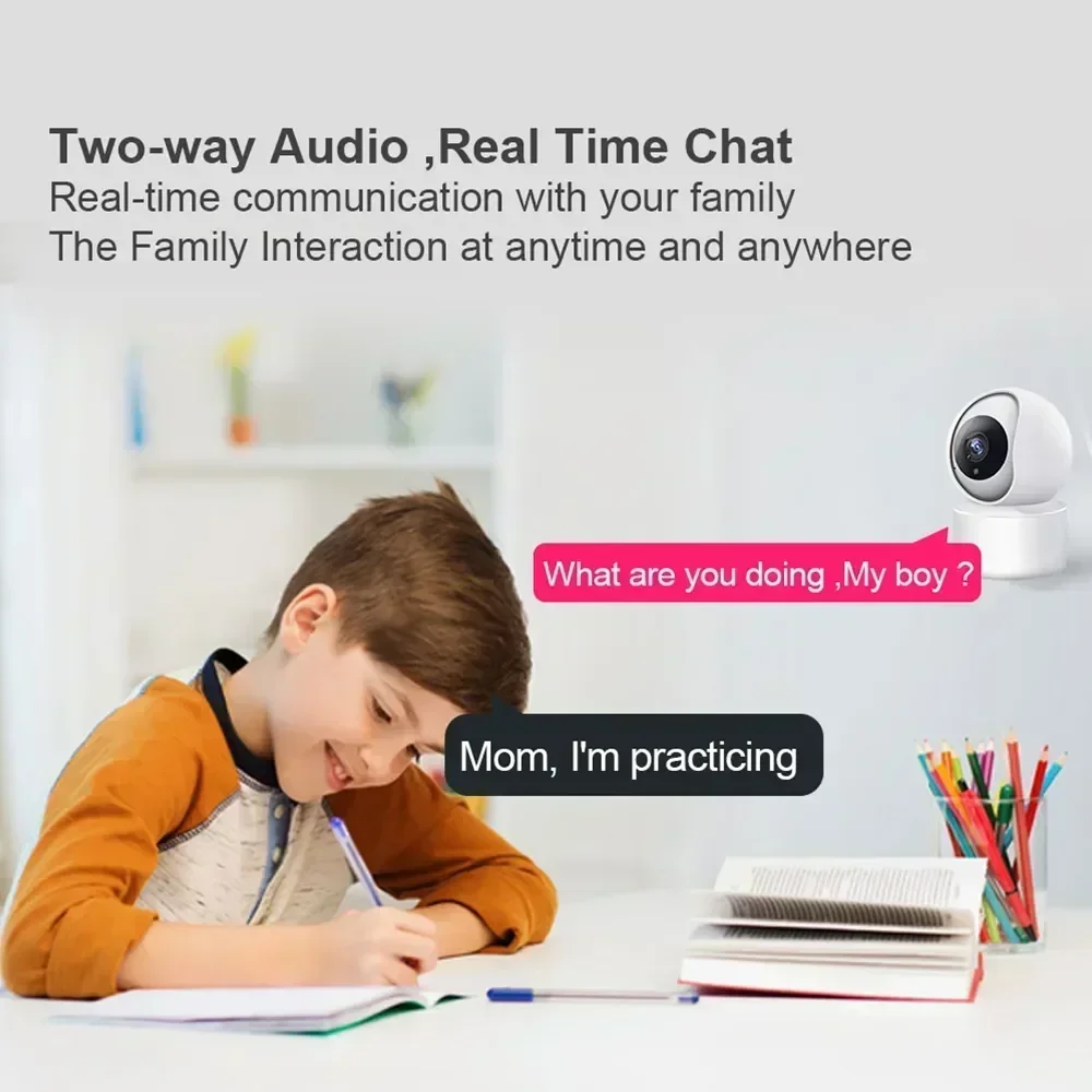 ANSVICAM 5pcs 2304*1296 WiFi IP Camera Voice Intercom Automatic Body Tracking Full Color Night Vision Indoor Monitoring Camera