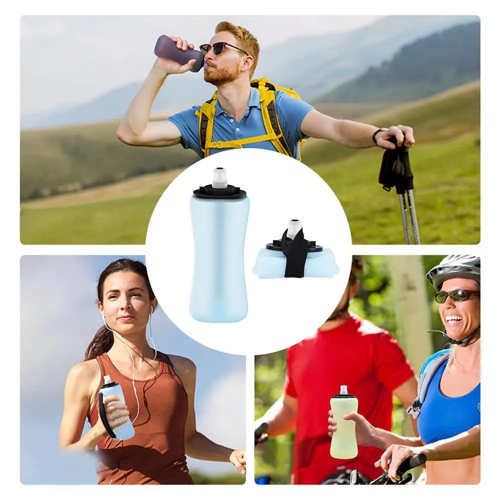 Foldable Outdoor Sports Water Bottle Outdoor Cycling Sport Food Grade Water Bottle Silicone Mountaineering Portable Water Bottle