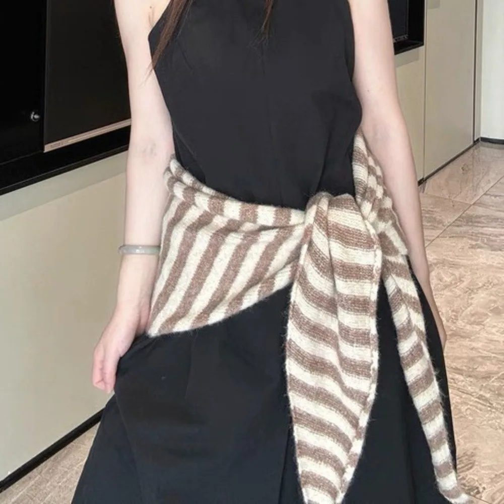 

Простой полосатый шарф в корейском стиле, плюшевая утолщенная зимняя шаль, ветрозащитная теплая накидка для шеи, накидки для женщин/мужчин