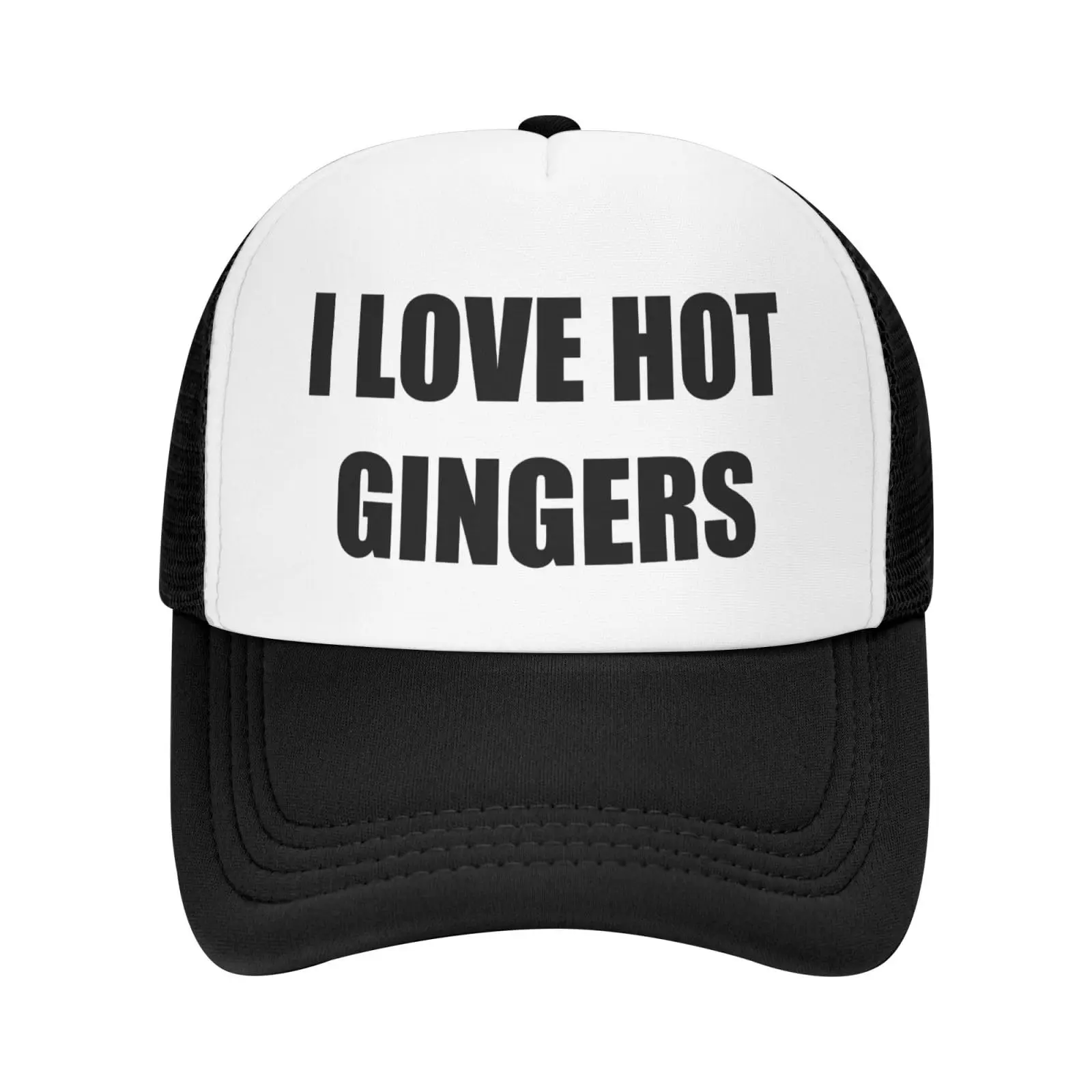 

Funny Trucker Hat - I-Love-Hot-Gingers - Crazy Party Gag Gifts Vintage Men Womens Snapback Baseball Caps Black