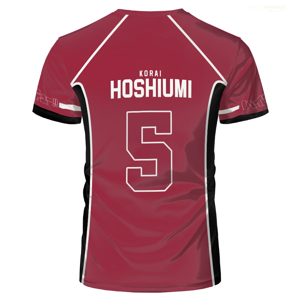 Haikyuu Fukurodani Red Cartoon Uniform T-shirt Anime Cosplay Costume Men Tshirt Karasuno High School Boys Volleyball Jersey Tops