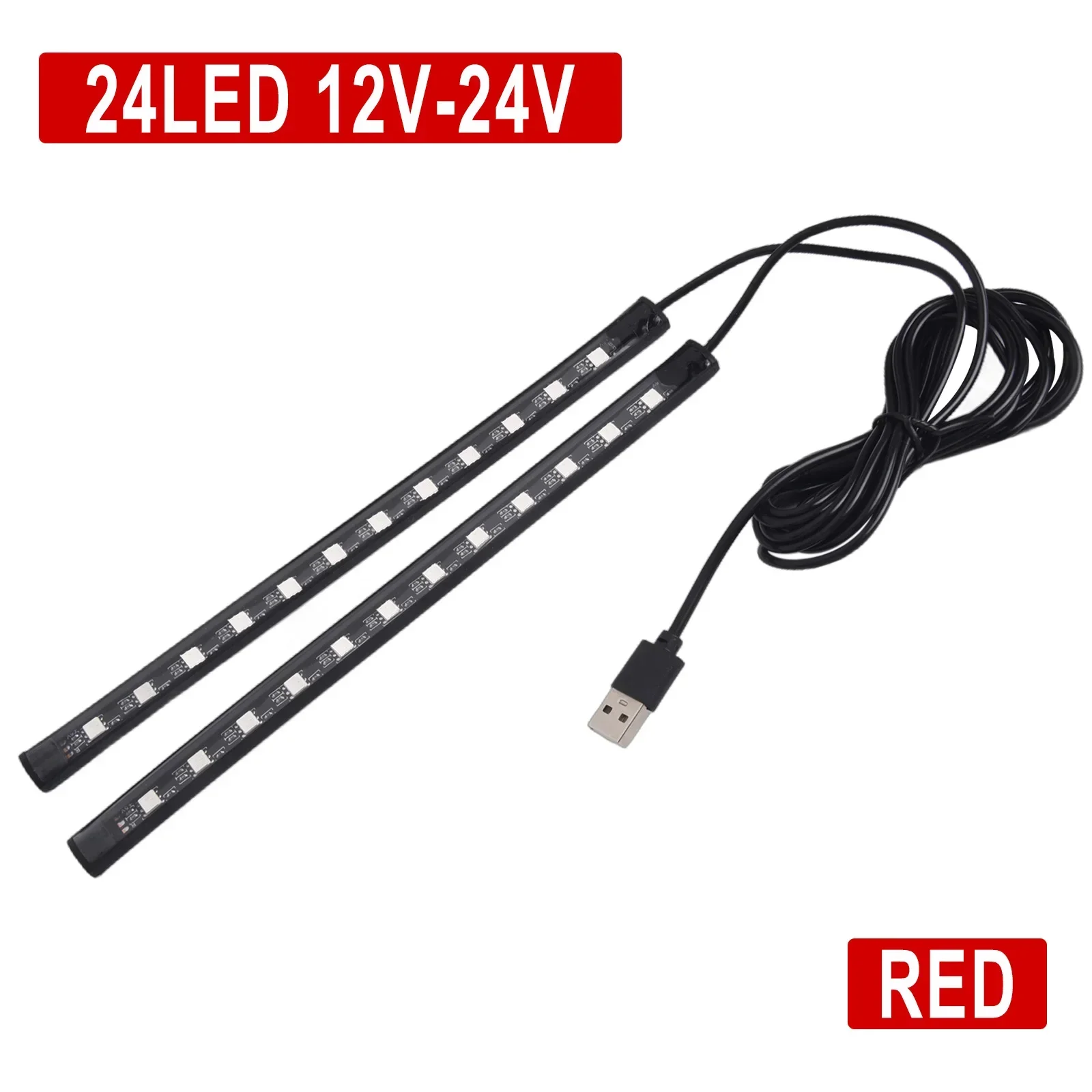 New LED Foot Light Strip Lamp 1.3 Meters*2 12V 4.8W Black+Transparent Blue Ice Blue Pink Purple Red Silicone+LED