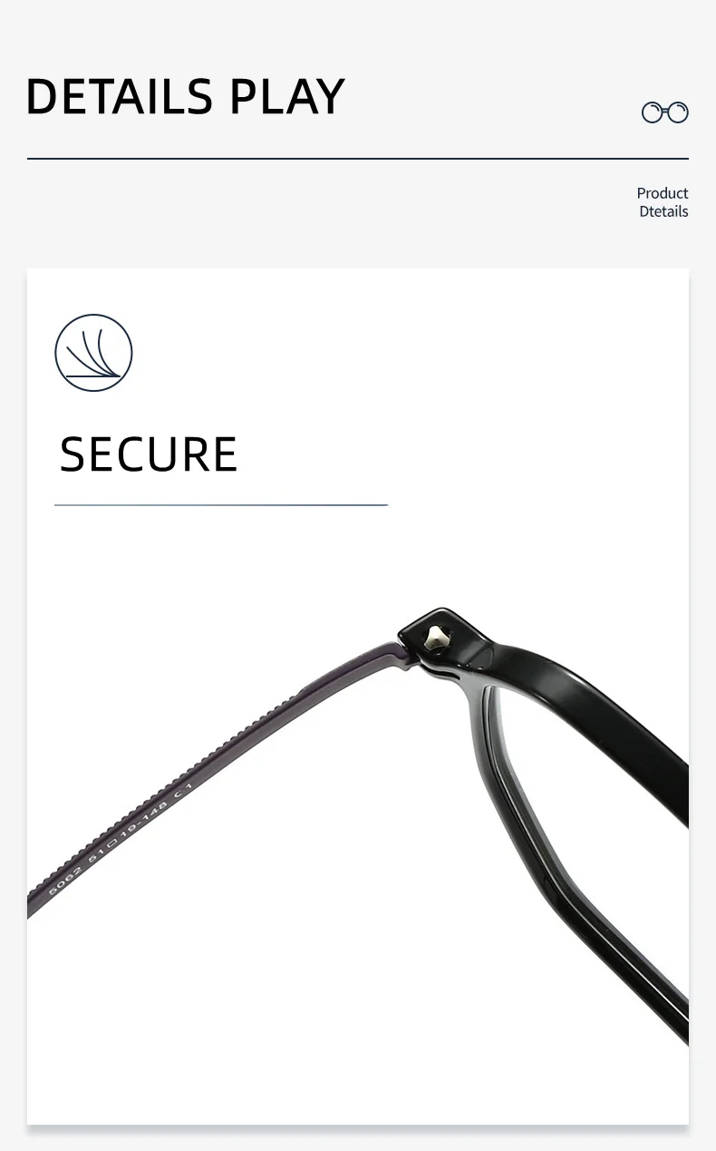 Neue TR90 Mode Große Rahmen Polygonale Brillengestell für Männer und Frauen Anti Blaues Licht Weiche und Komfort Gummi Titan Brille – Detail 3