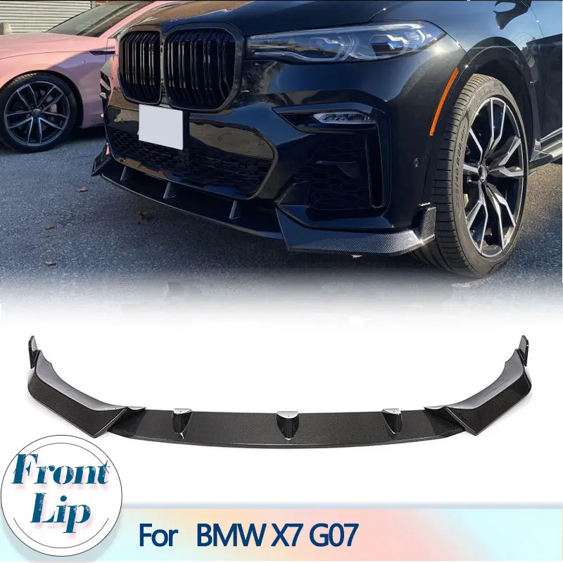 

Car Front Bumper Lip Spoiler For BMW X7 G07 M Sport Utility 2019-2022 Carbon Fiber Front Lip Chin Aprons Splitters Body Kit