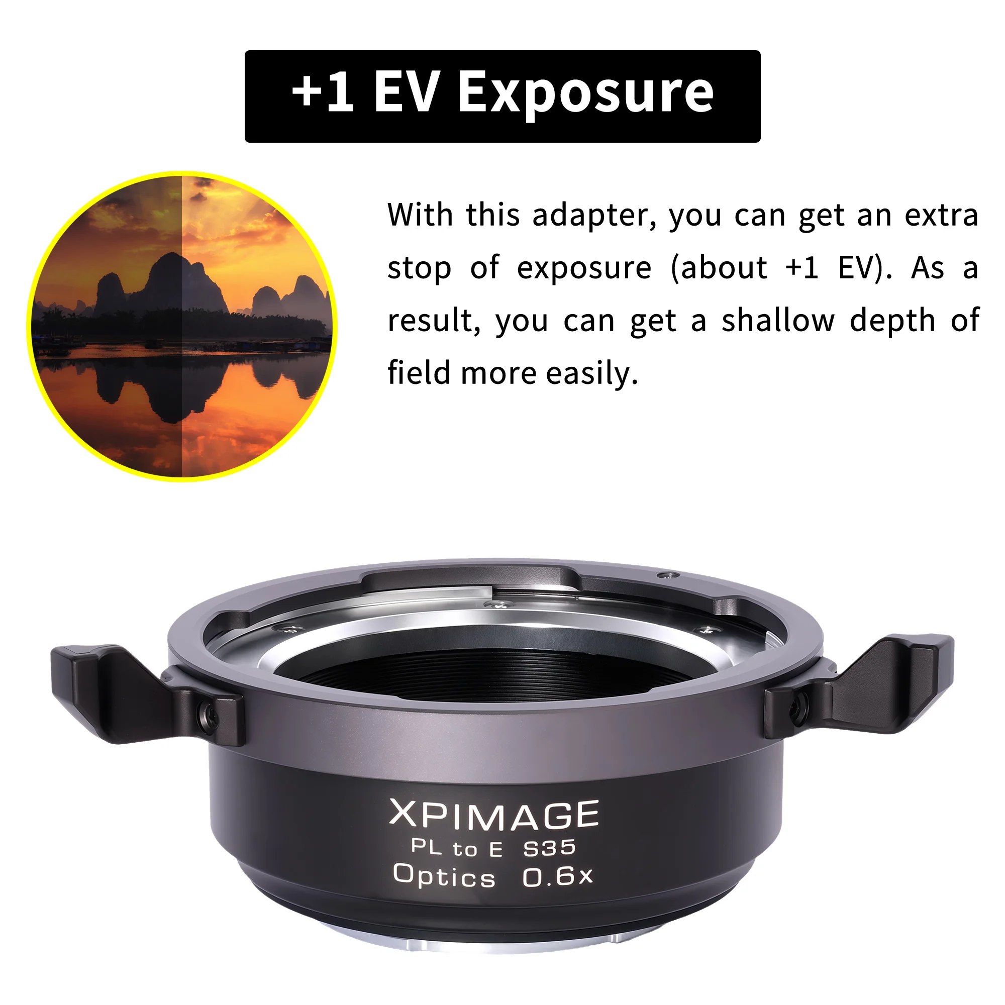محول معزز السرعة XPIMAGE 0.6X لعدسة PL Mount كاملة الإطار إلى كاميرات Sony E Nikon Z Canon RF Leica L S35 تقلل البؤري #3