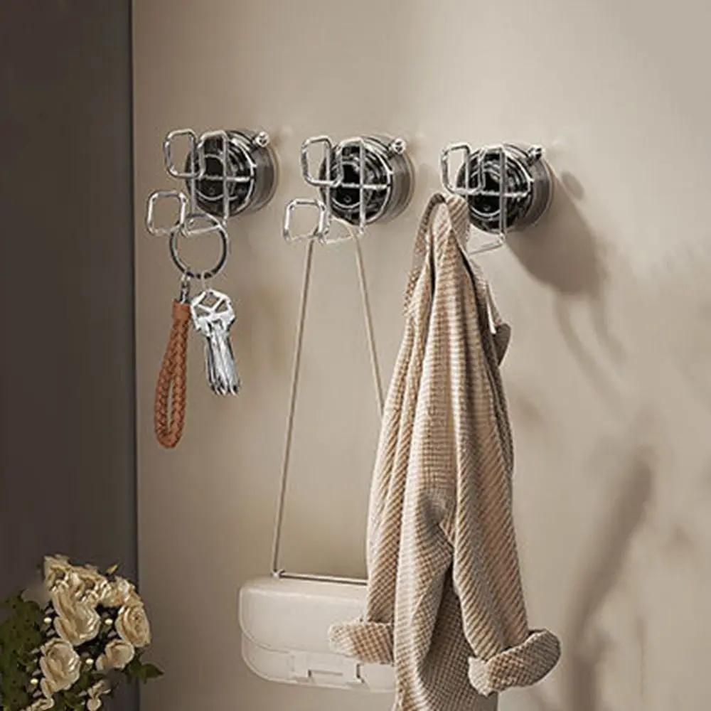 

Stainless Steel Suction Cup Basin Hook Large Capacity Saving Space Wash Basin Holder Wall Mounted Waterproof Basin Storage Rack
