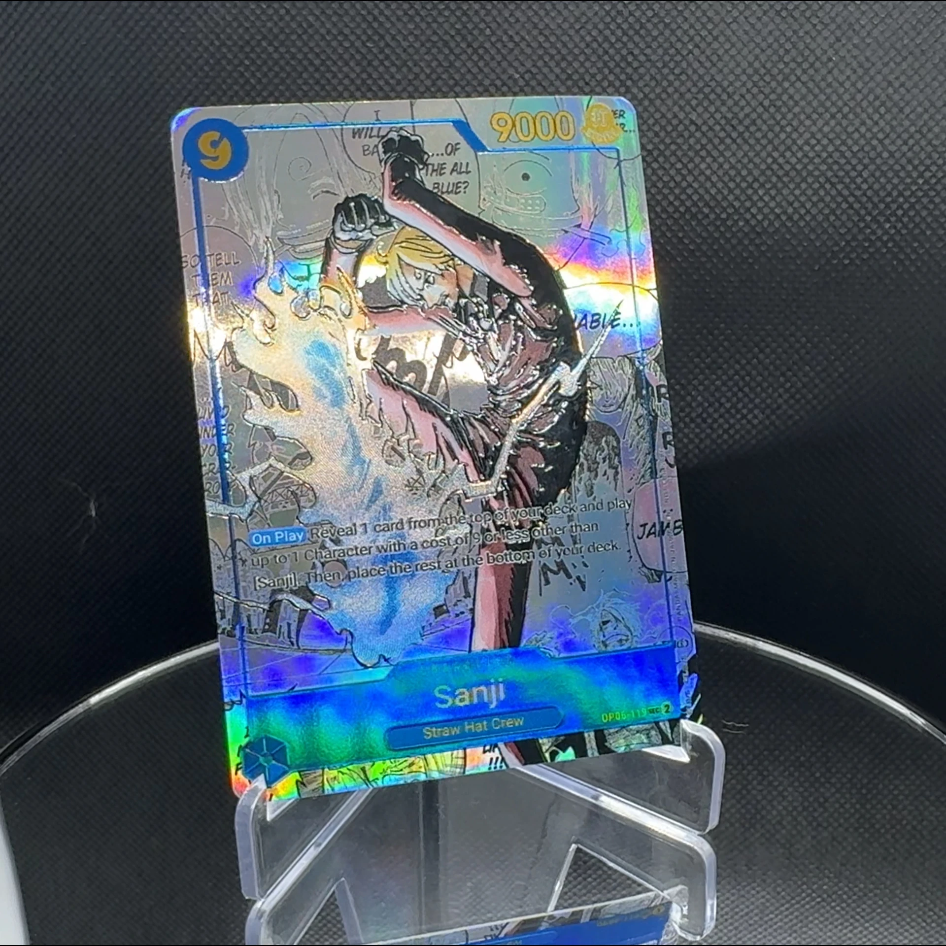 One Piece TCG OPCG English Manga card Blue Manga Sanji OP06-119 Textured Foil Card Character Card Sanji