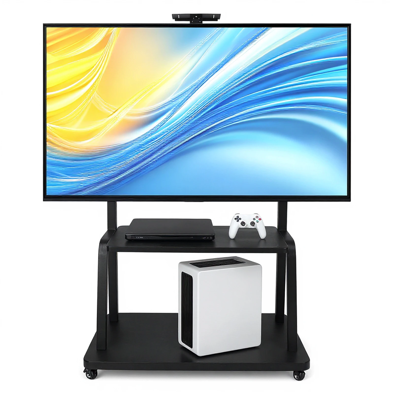 

Мобильная подставка для телевизора с колесами и полкой для ноутбука, регулируемая по высоте, для экранов 50-120 дюймов, максимальная нагрузка 660 фунтов.