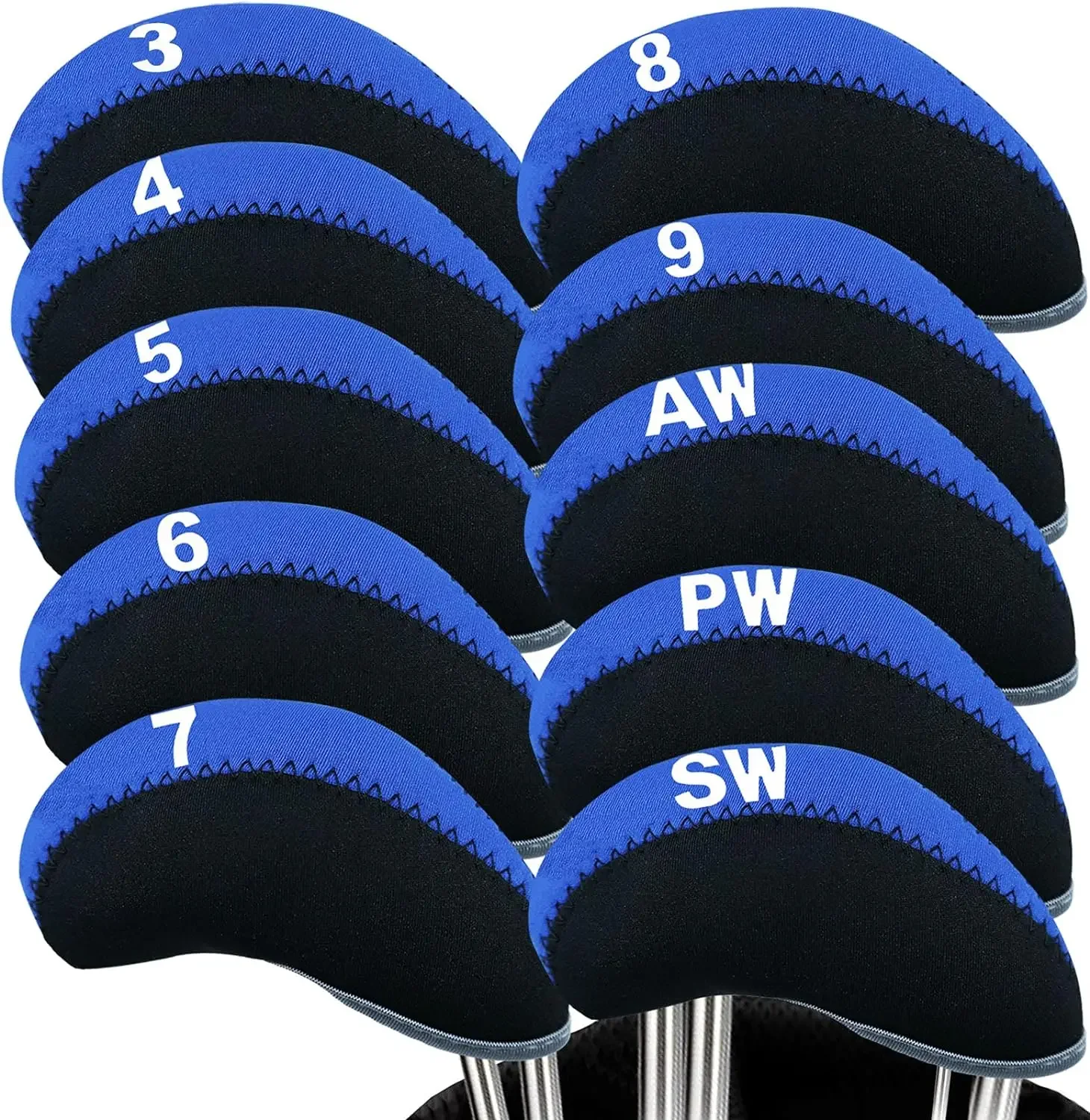 

Golf Iron Head Covers 10pcs Set Putter Headcover Protector, Lightweight Durable Portable Universal Irons Clubs