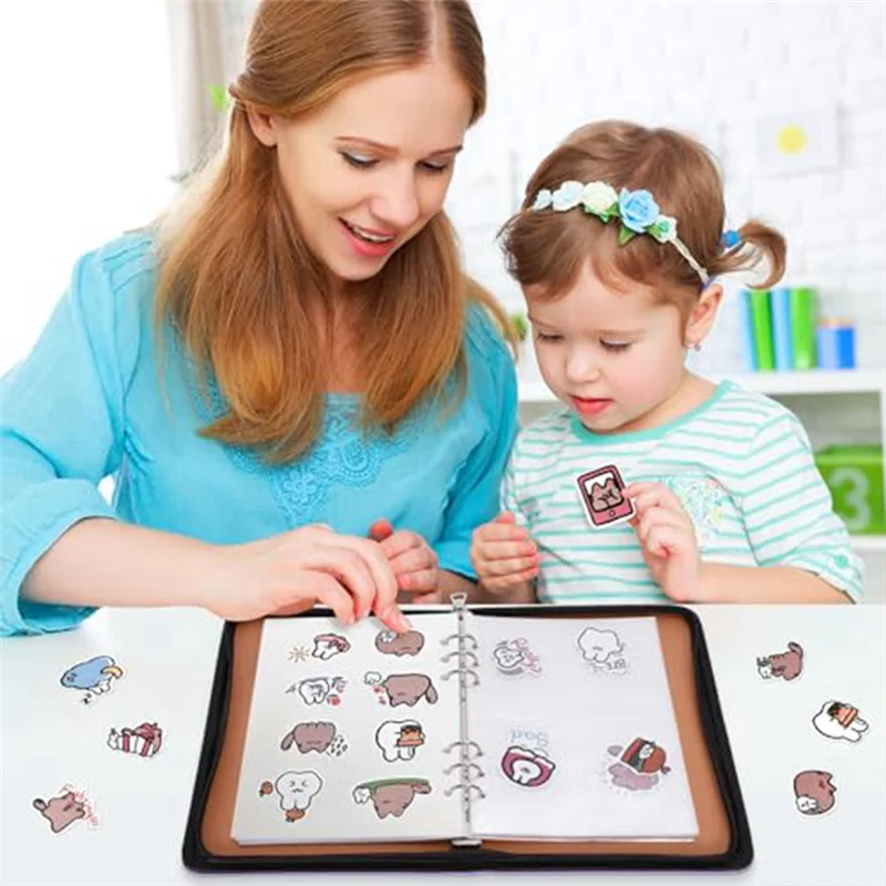 

L52A-Sticker Book A5 Holographic Hardcover Sticker Organizer Binder Reusable Collecting Album Storage Book With 30 Pages Purpler