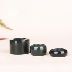 Natural Hotan Green Jade Ring Tiger Eye Stone White Jade Lucky Propitious Couple Pair Ring Fashion Luxury Jewelry Holiday Gift