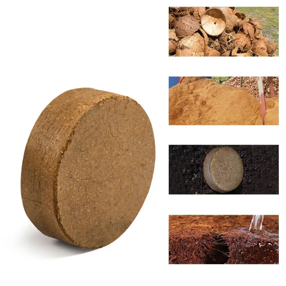 5cm Coco Coir Substrate Block Seedling Starter Pellets Soiless Growing Medium For Indoor Succulent Pot Gardening Aid