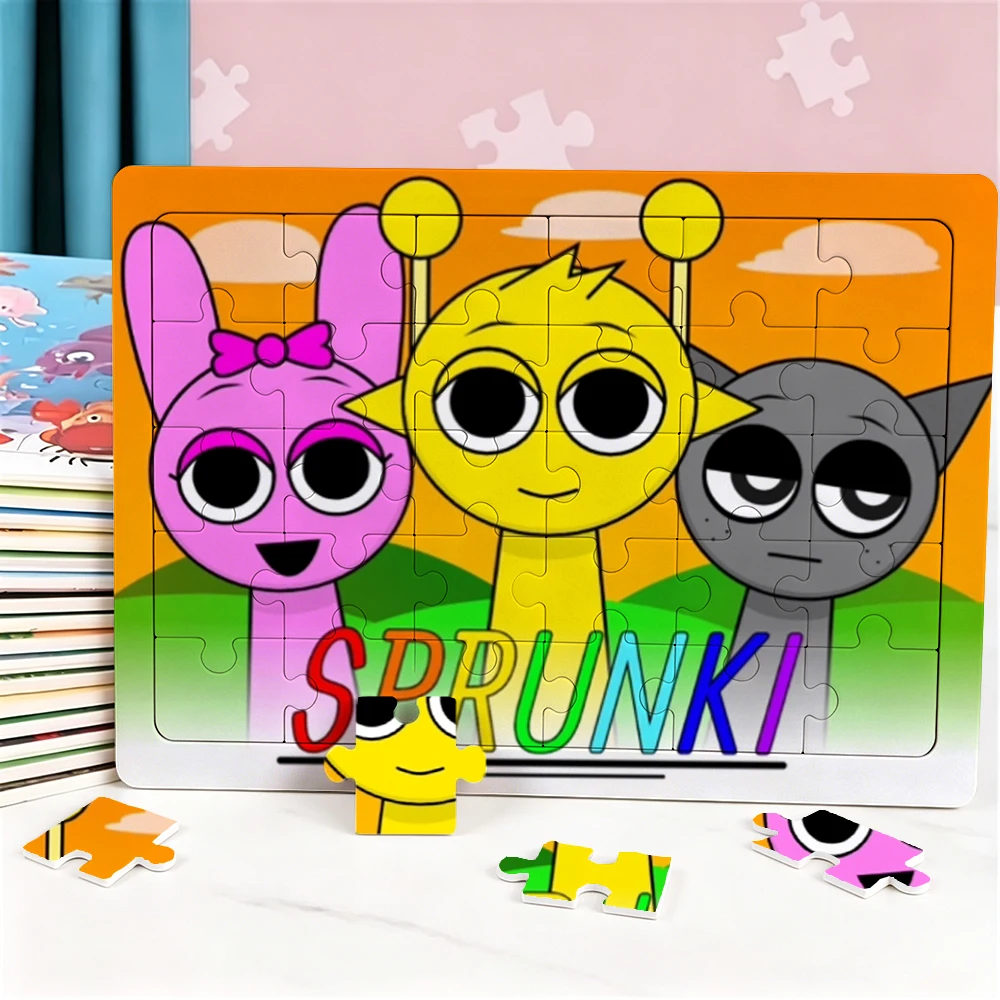 New Sprunki 30 Piece Puzzle Cartoon Jigsaw Puzzle Educational Toys Kids 3-6 Years Old Educational Toy Cute Puzzles Birthday Gift view 5