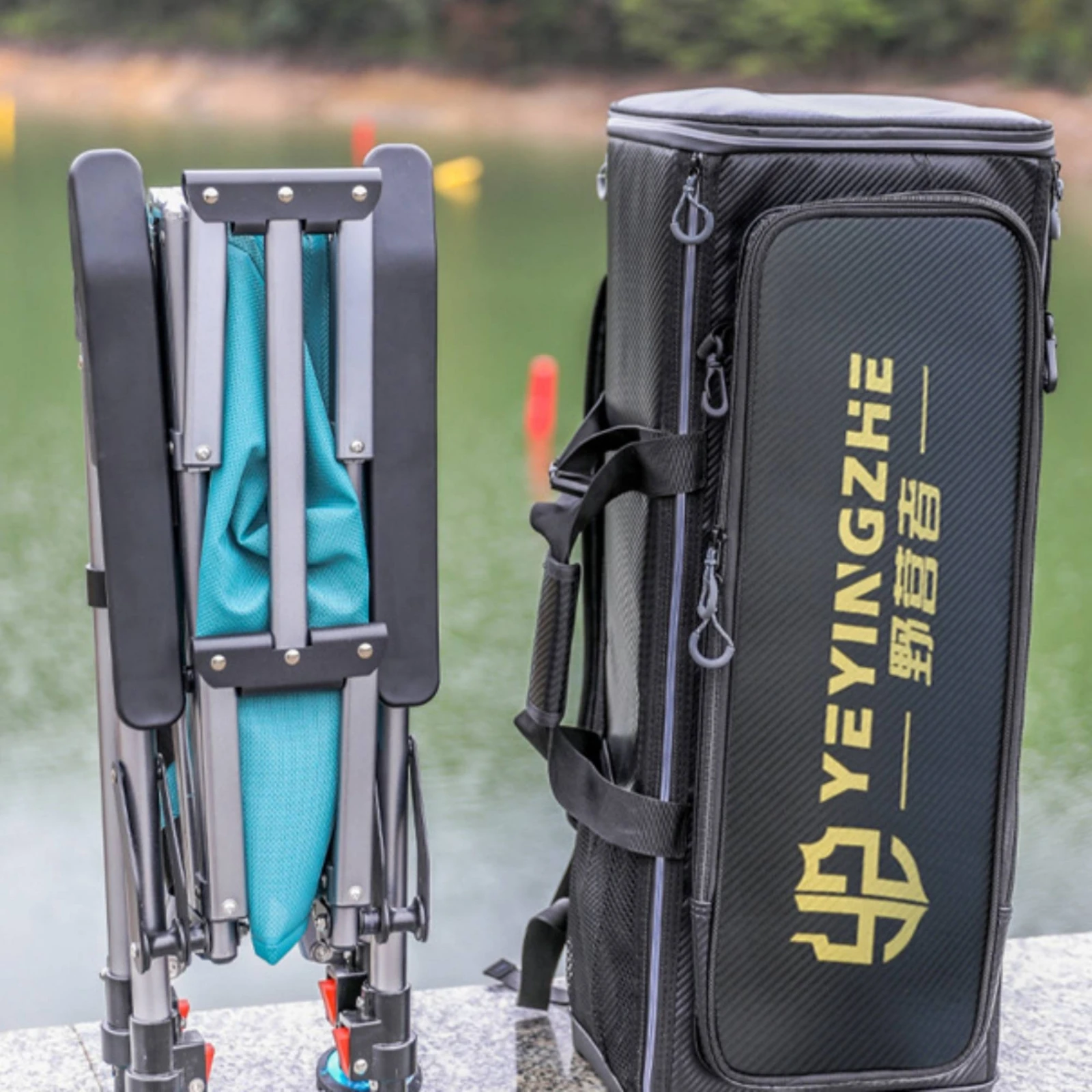 Fishing Tackle Bag with Backpack Straps Rigid Fishing Chair Bag Backpack with Shoulder Straps Long-Lasting Organizer