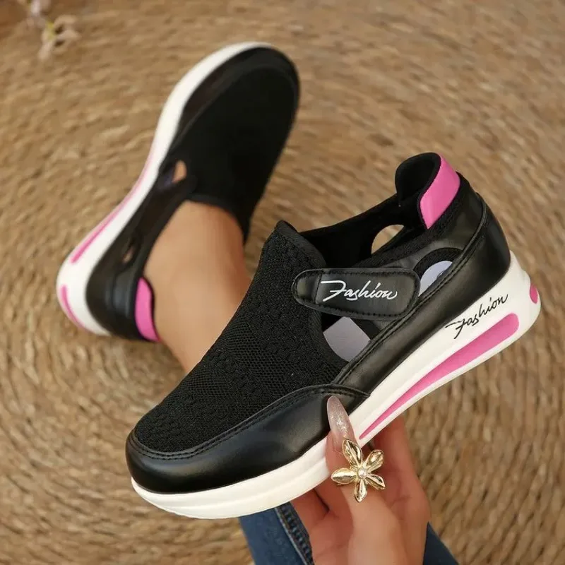 

Women's Breathable Mesh Slip-On Sneakers Lightweight Platform Walking Shoes Comfortable Casual Shoes for Daily Walking Gym