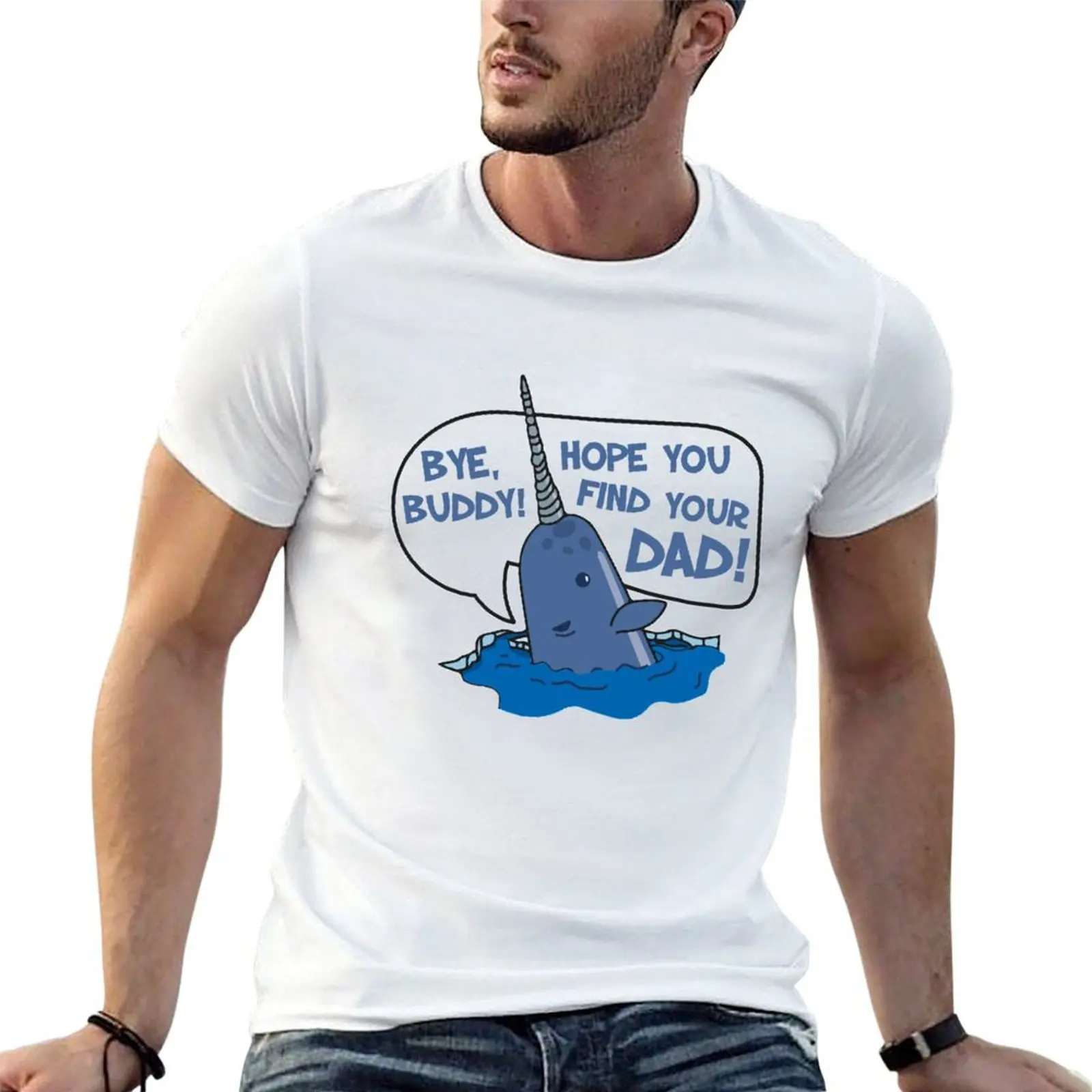 

Футболка с цитатой «Эльф - Bye Buddy Hope You Find Your Dad» Футболка с индивидуальным принтом для мужчин Футболка из 100-процентного хлопка