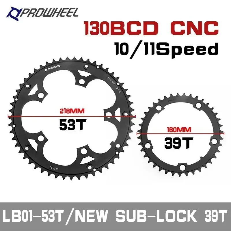 PROWHEEL Road Bike Chainring 110BCD 130BCD Bicycle Chainwheel High Strength Aluminum Chain Ring 34T 50T 39T 53T Cycling Crown