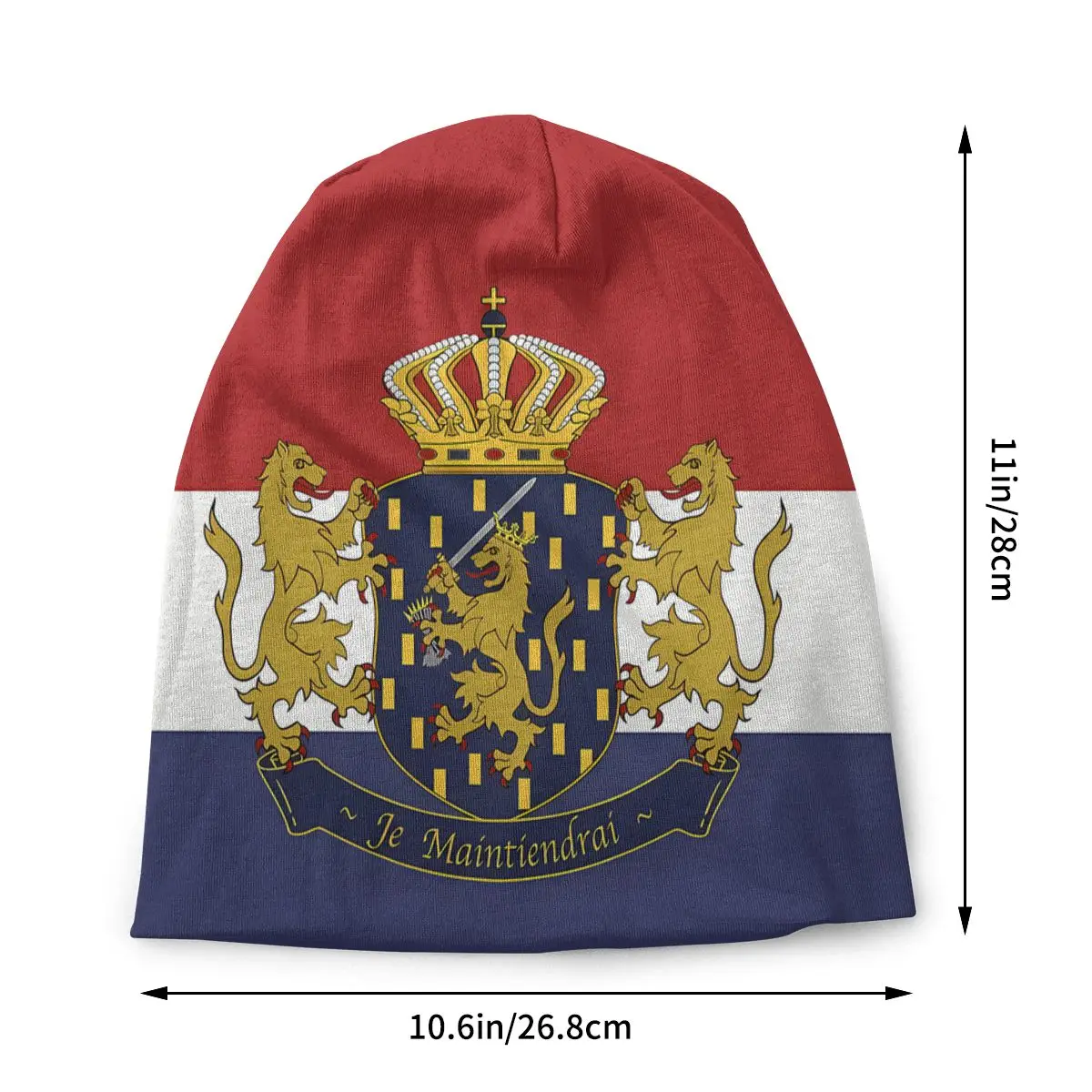 Rijkswapen Nederland (Het Wapen Van Nederland) Herfst Vrouwelijke Dunne Beanies Dubbelgebruikte Casual Muts Hoeden