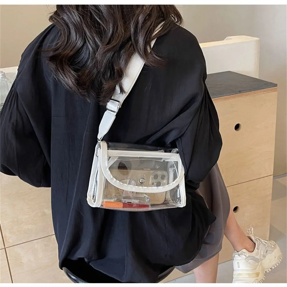 Leisure Transparent Shoulder Bag Jelly PVC Clear Crossbody Bag Candy Color Small Bag Women Girls