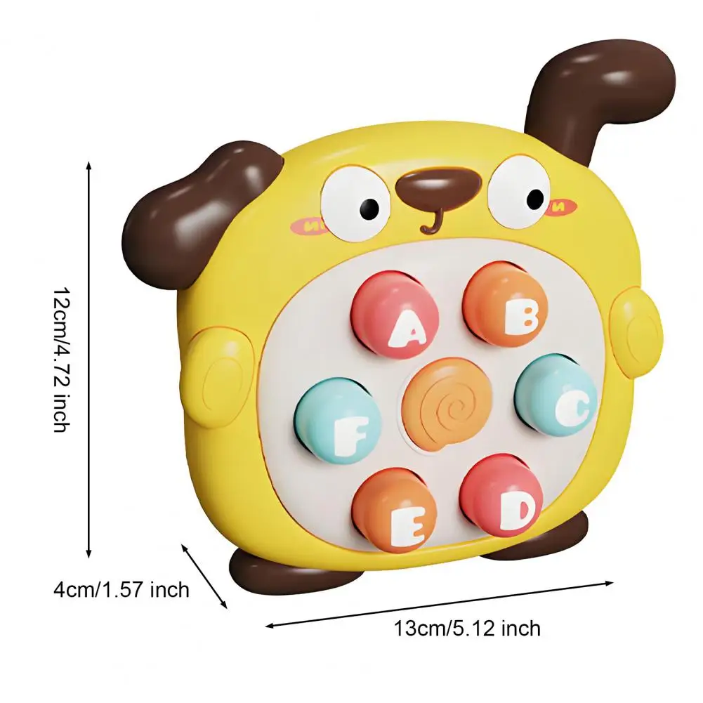 Juego de golpeo de topo 2 en 1, máquina de juego educativa de mano para niños pequeños con diseño de perro de dibujos animados, juguete de viaje portátil para niños