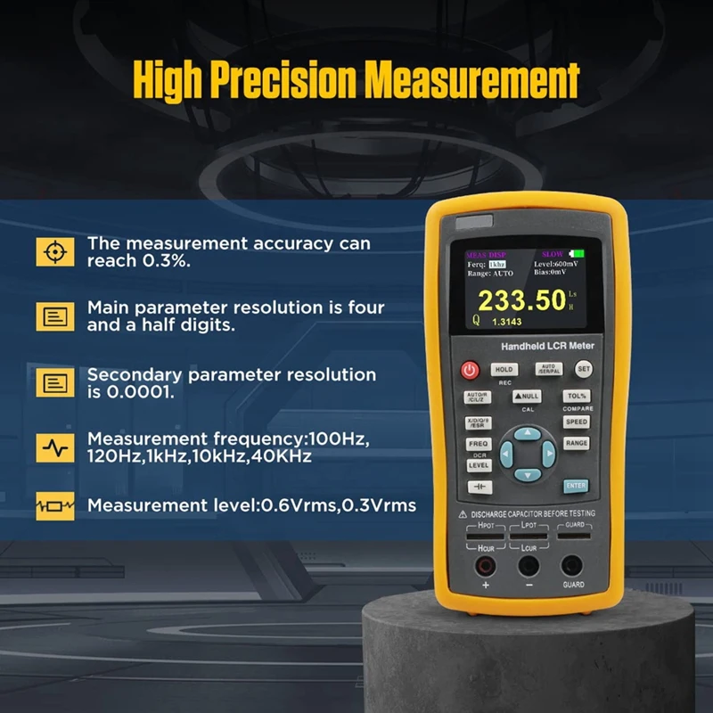 LCR Meter Accuracy 0.3% Handheld Capacitance Meter With 2.8Inch TFT LCD Display Inductance Meter Open Resistance Tester