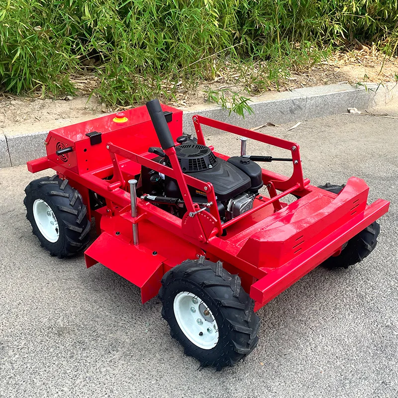 Customized Adjustable Mulching Head Crawler Remote Control Lawn Mower with Adjustable Cutting Height for All Terrains Lawn Mower
