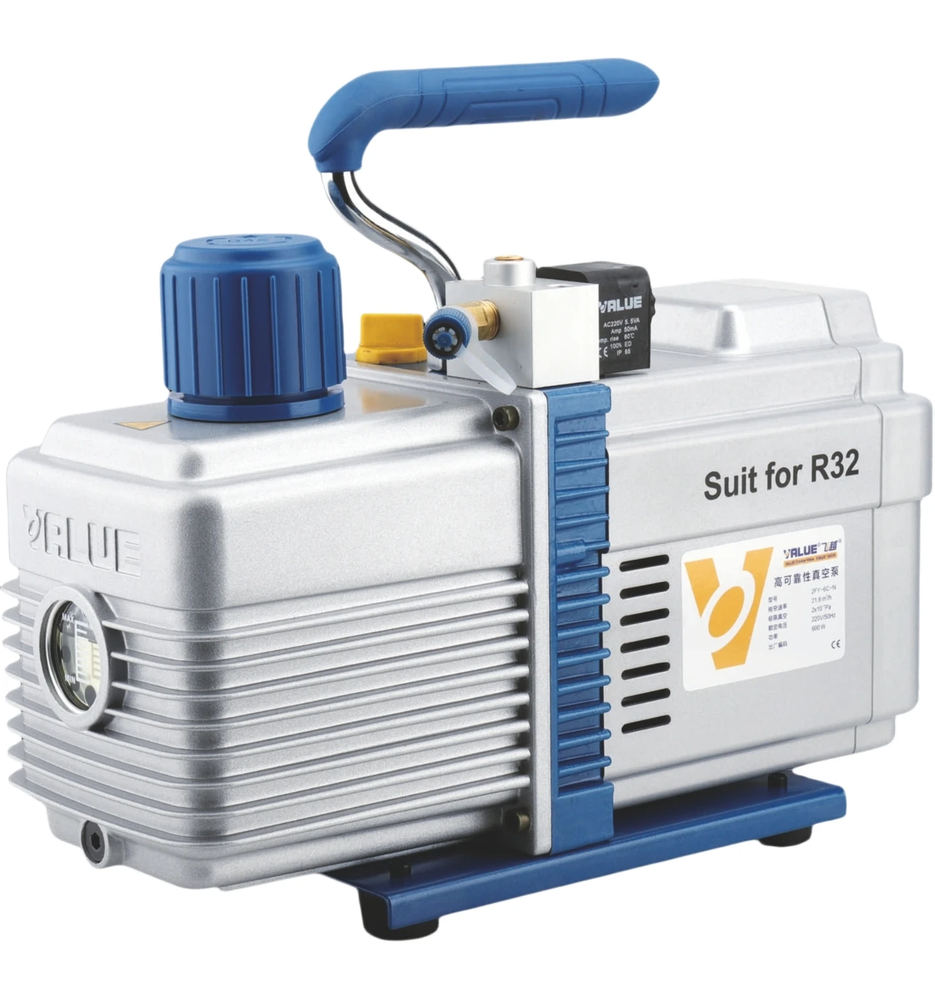 

Value Vacuum Pump 2FY-6C-N Suitable for R32 1234yf Refrigerant 2 Stage 12CFM 340L/min 1HP 220V/50Hz